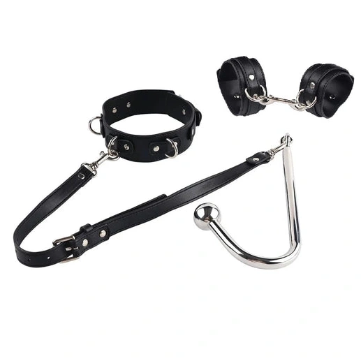 Anal Hooks Beaded Anal Elegant and Hook with Collar 5334 Cuffs 0723